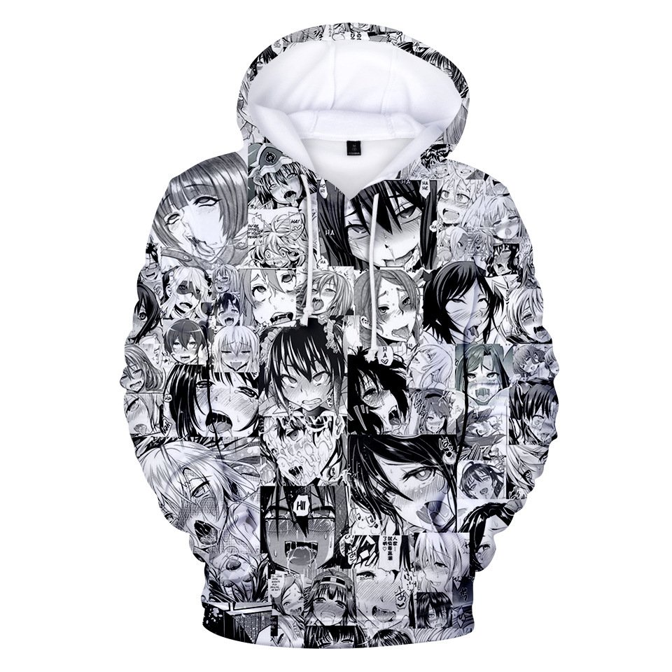 Hot Sell Comic Japanese Anime Black And White Comic Hoodie Adults Kids Youth Sweatshirt