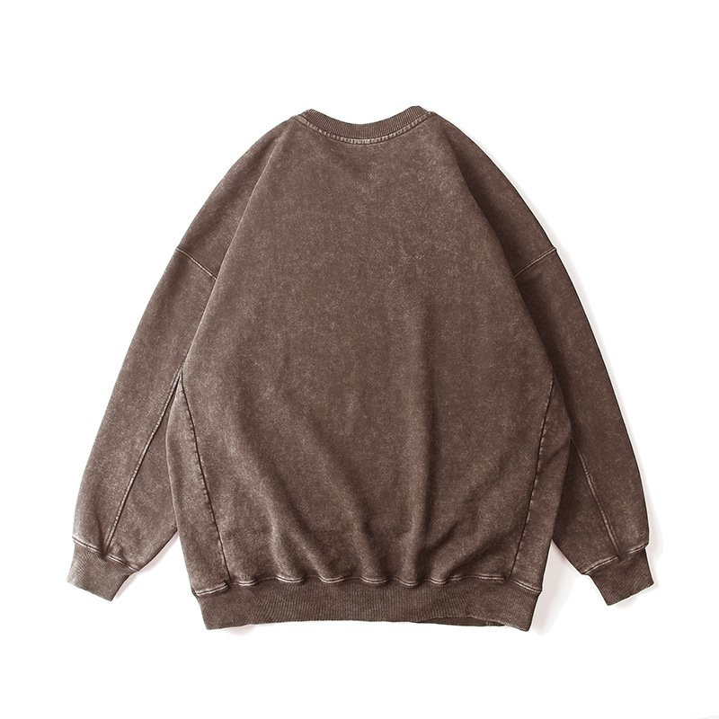 High Quality Men's Hoodies & Sweatshirts Custom Vintage Acid Wash Crewneck Pullover Hoodie Crewneck Sweatshirt