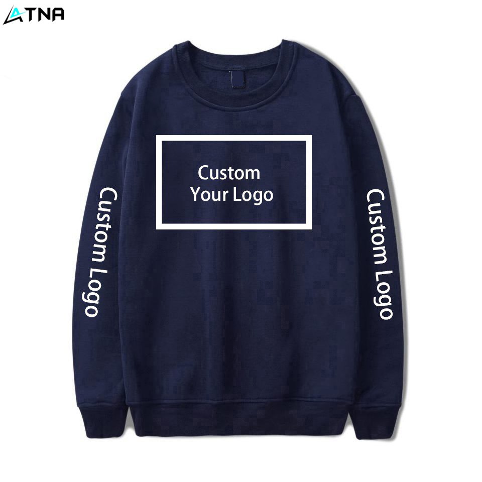 Men's Long Sleeve PULLOVER Cotton Crewneck Sweatshirt Solid Pattern Polyester with LOGO Plain Dyed LOOSE FIT Fleece Winter Use