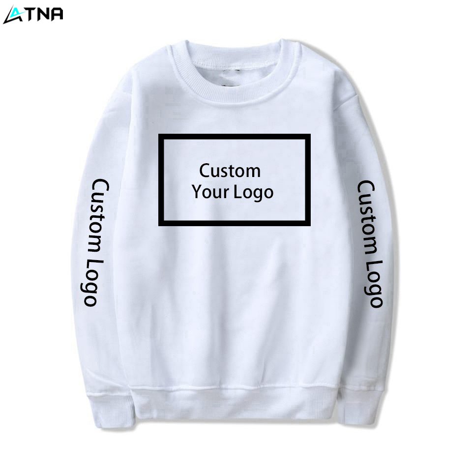 Men's Long Sleeve PULLOVER Cotton Crewneck Sweatshirt Solid Pattern Polyester with LOGO Plain Dyed LOOSE FIT Fleece Winter Use