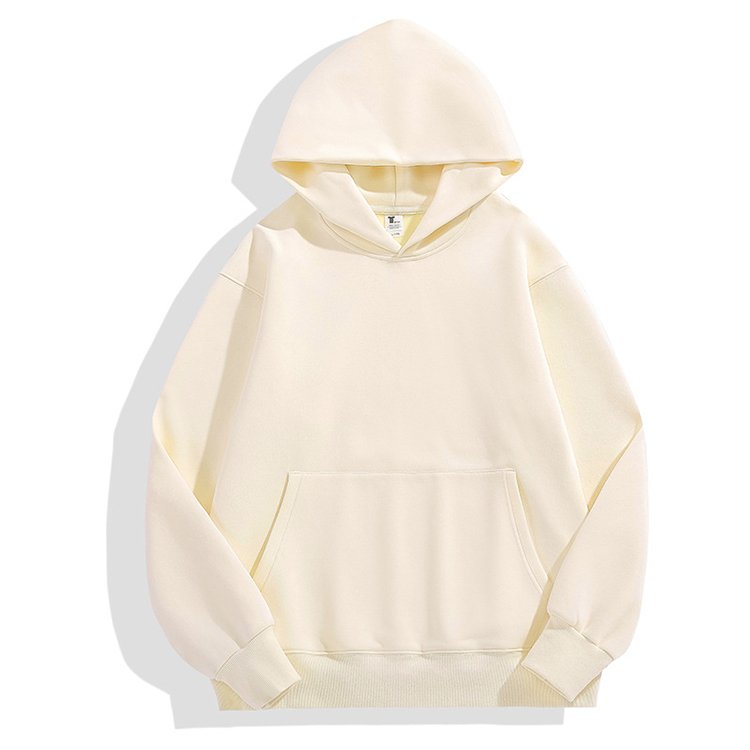 Custom Logo Oversize Blank Fleece Hoodies no string Embroidery 500g Heavy Weight Street Wear Plain Men's Hoodies