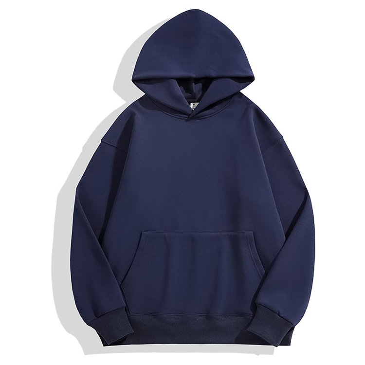 Custom Logo Oversize Blank Fleece Hoodies no string Embroidery 500g Heavy Weight Street Wear Plain Men's Hoodies