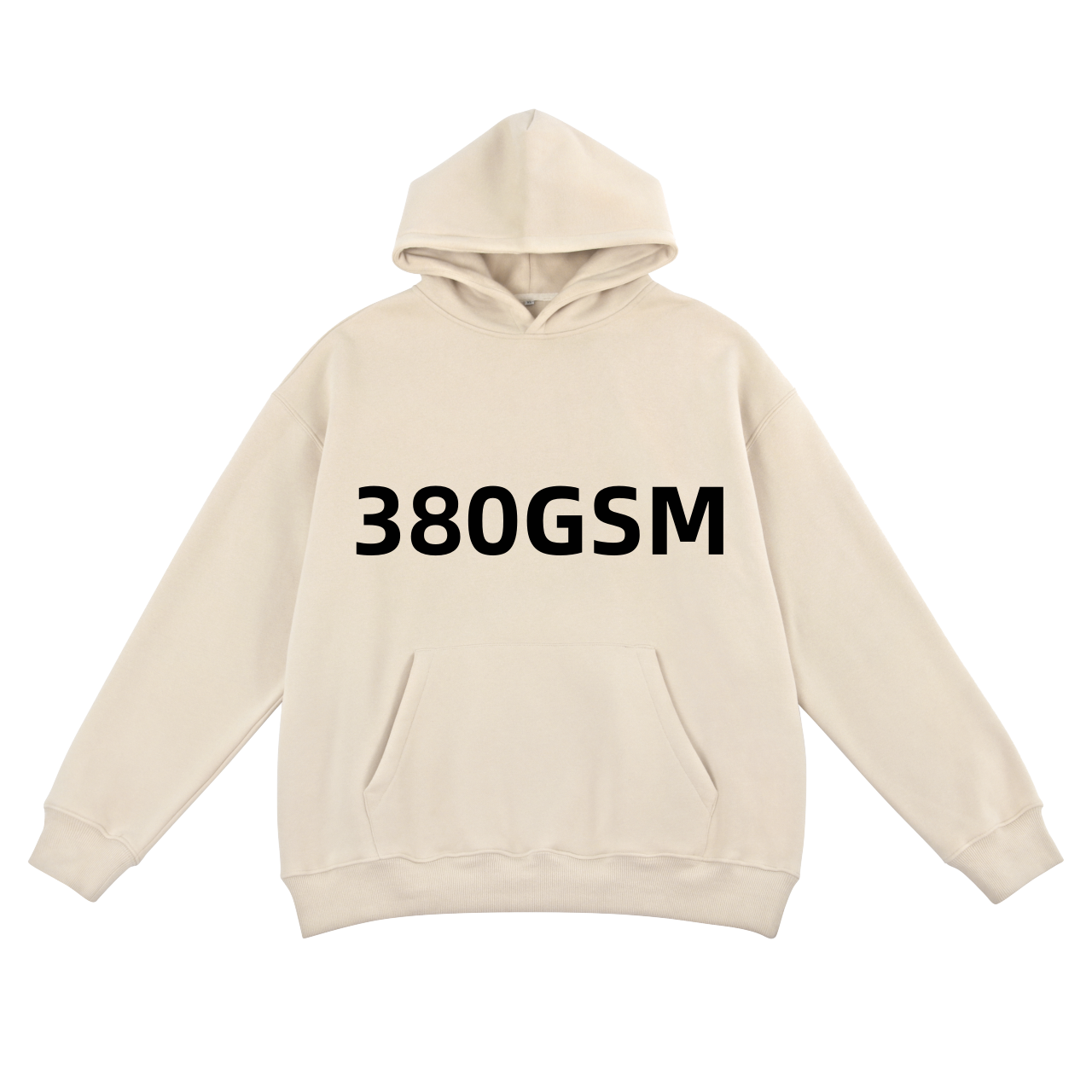 Custom Logo Towel Embroidery Hoodies Mens 380GSM Heavyweight Plus Size Sweatshirt Casual Cotton Hoodie Sweatshirts Men's Hoodies