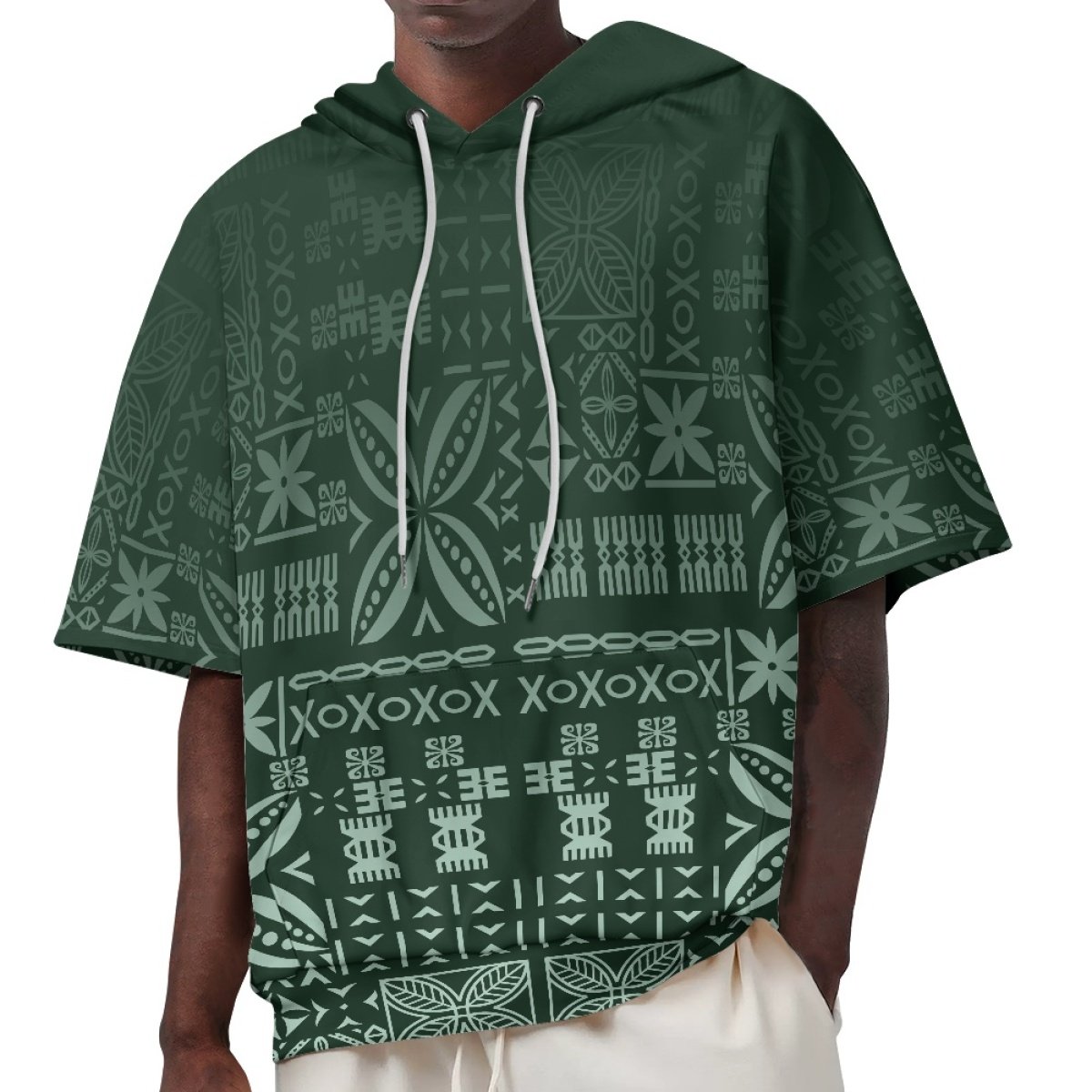 Men's Hoodies Custom Polynesian Style Fashionable And Versatile Polyester Men's Short-Sleeved Sweatshirt Print On Demand