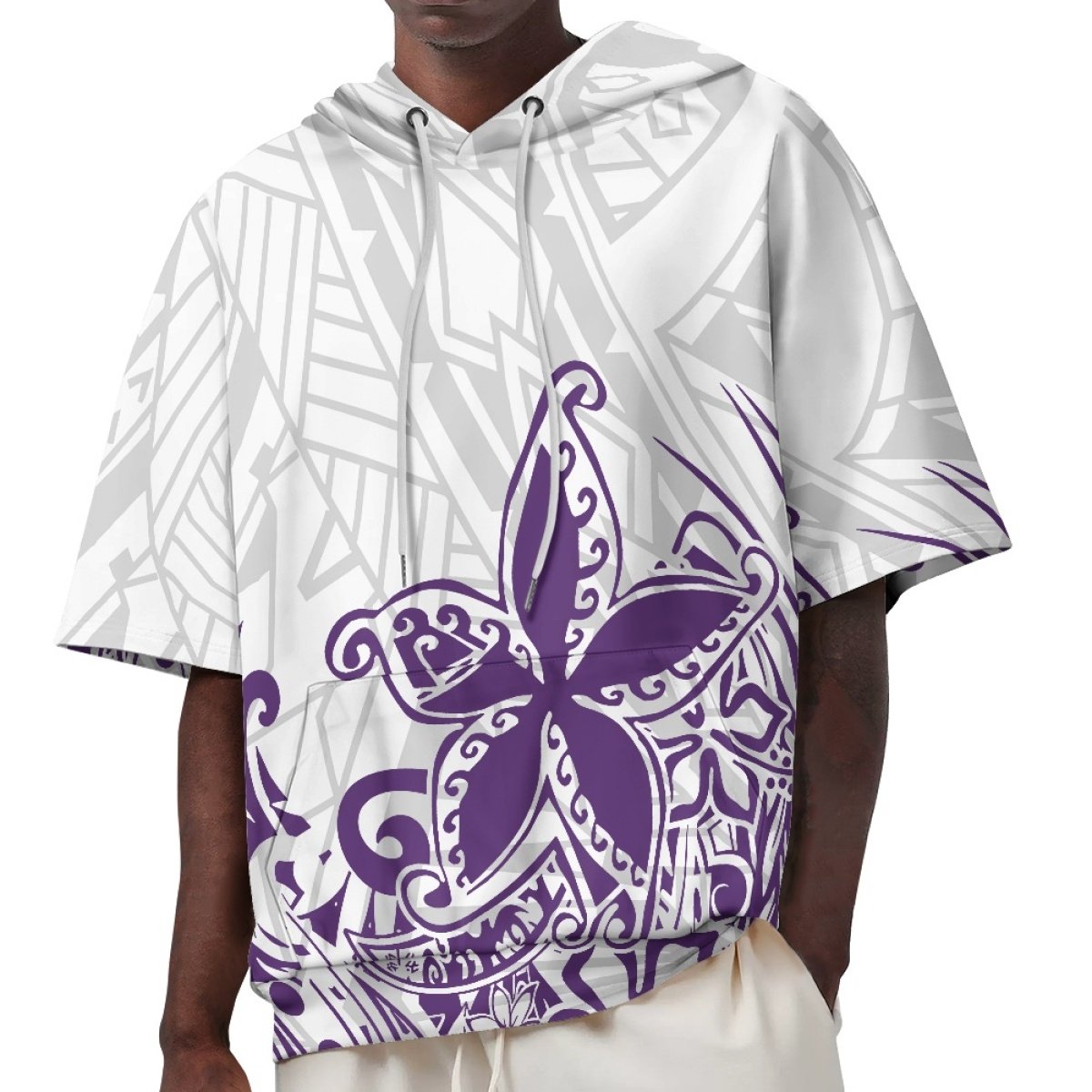 Men's Hoodies Custom Polynesian Style Fashionable And Versatile Polyester Men's Short-Sleeved Sweatshirt Print On Demand