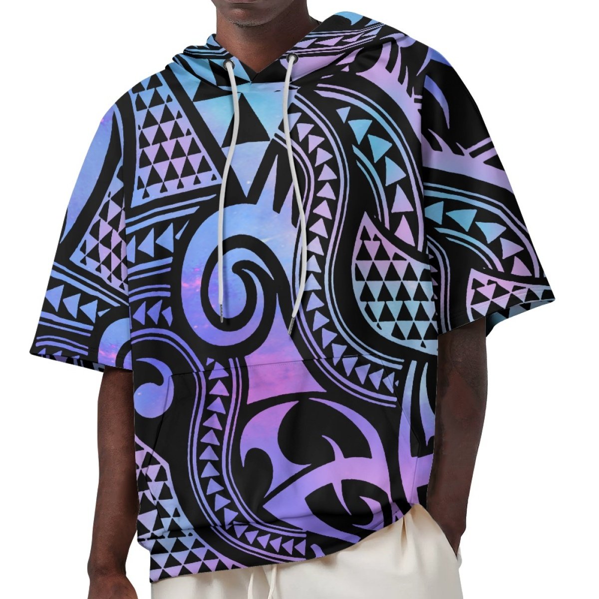Men's Hoodies Custom Polynesian Style Fashionable And Versatile Polyester Men's Short-Sleeved Sweatshirt Print On Demand