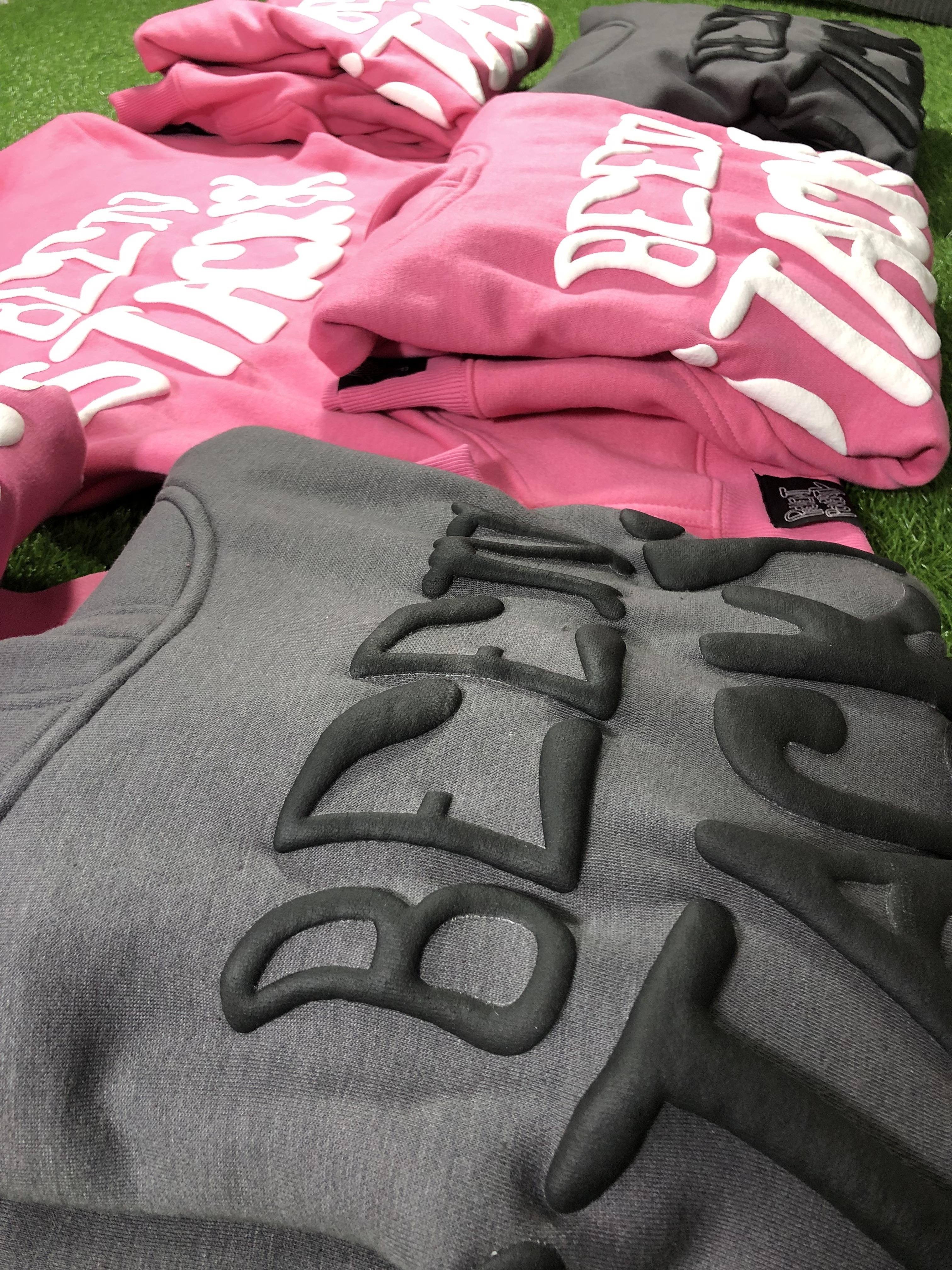 Wholesale Custom Men's Hoodies Sweatshirts Oversized Heavyweight French Terry Pullover 3d Puff Printing Hoodie
