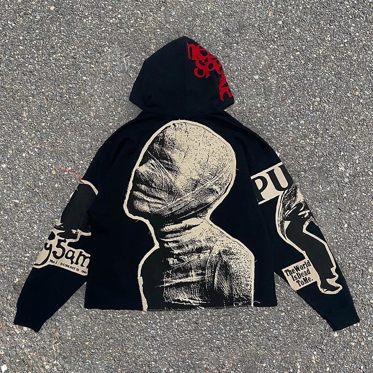 Acid Wash Men's Vintage Streetwear Cropped Hoodie Men Oversized Custom Logo Hoodie Puff Print Screen Print Pullover Hoodie