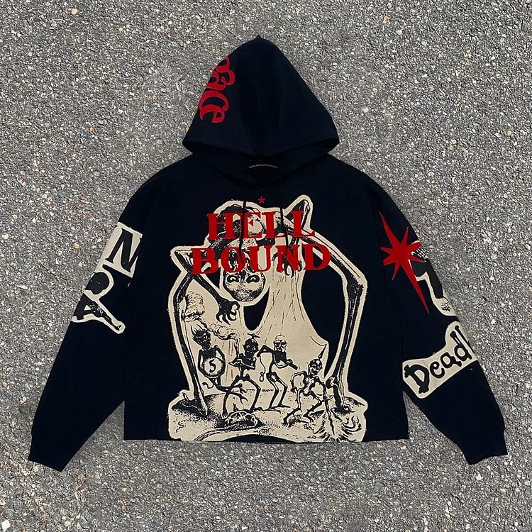 Acid Wash Men's Vintage Streetwear Cropped Hoodie Men Oversized Custom Logo Hoodie Puff Print Screen Print Pullover Hoodie