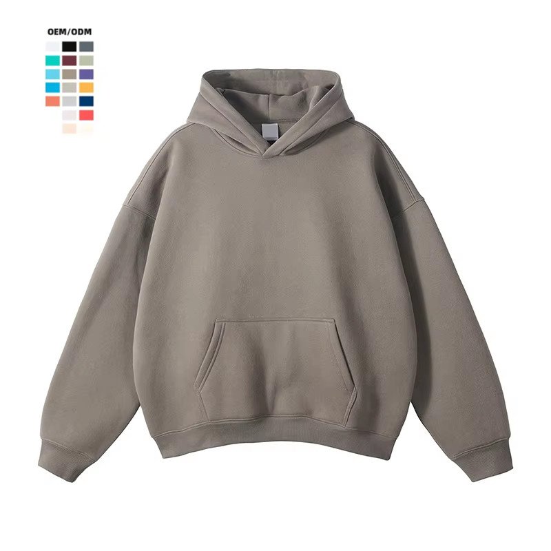 Thick Heavy Blank Hoodie Drop Shoulder Men Sweatshirt 380 360 320 Gsm Custom Logo French Terry Heavyweight Oversized Hoodie