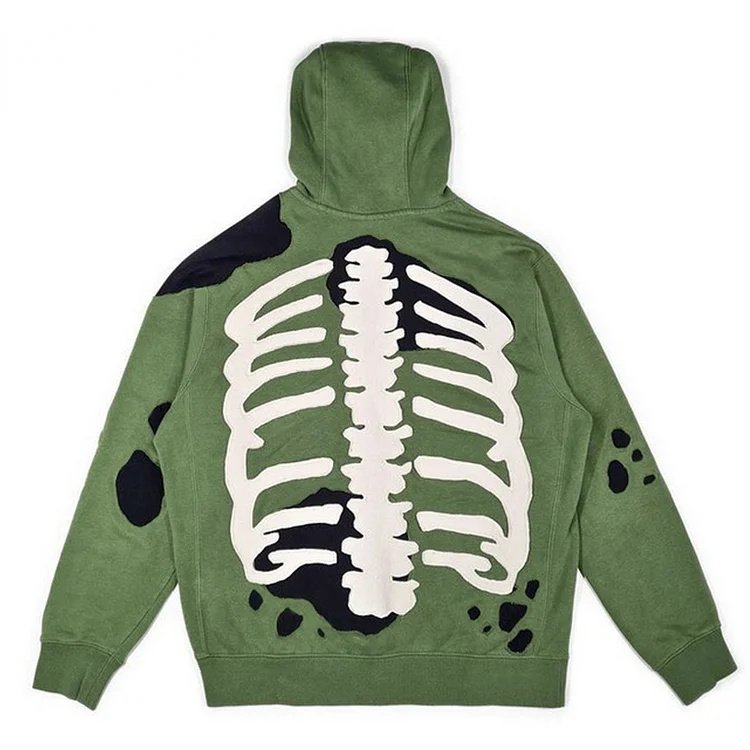 Oversized Green Drawstring Hoodie Wholesale Design Embossed big hood Hoodie high quality