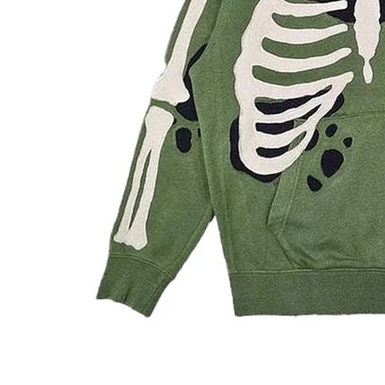 Oversized Green Drawstring Hoodie Wholesale Design Embossed big hood Hoodie high quality