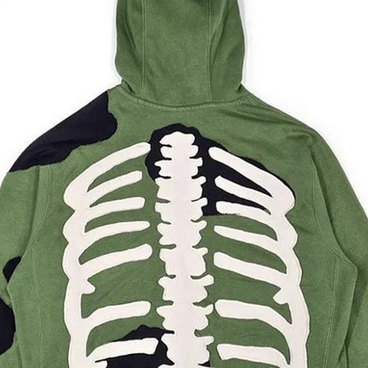 Oversized Green Drawstring Hoodie Wholesale Design Embossed big hood Hoodie high quality