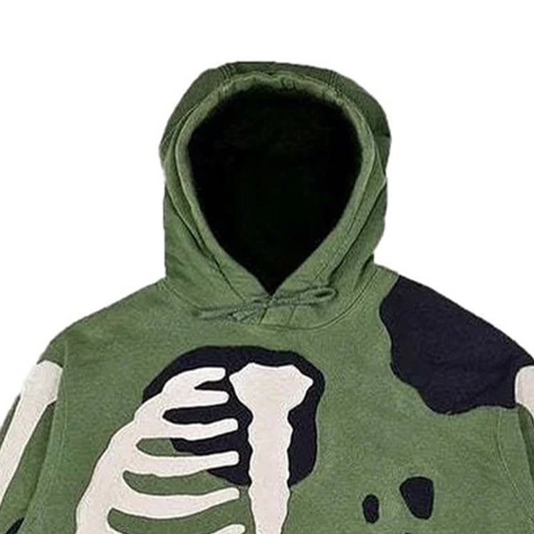 Oversized Green Drawstring Hoodie Wholesale Design Embossed big hood Hoodie high quality