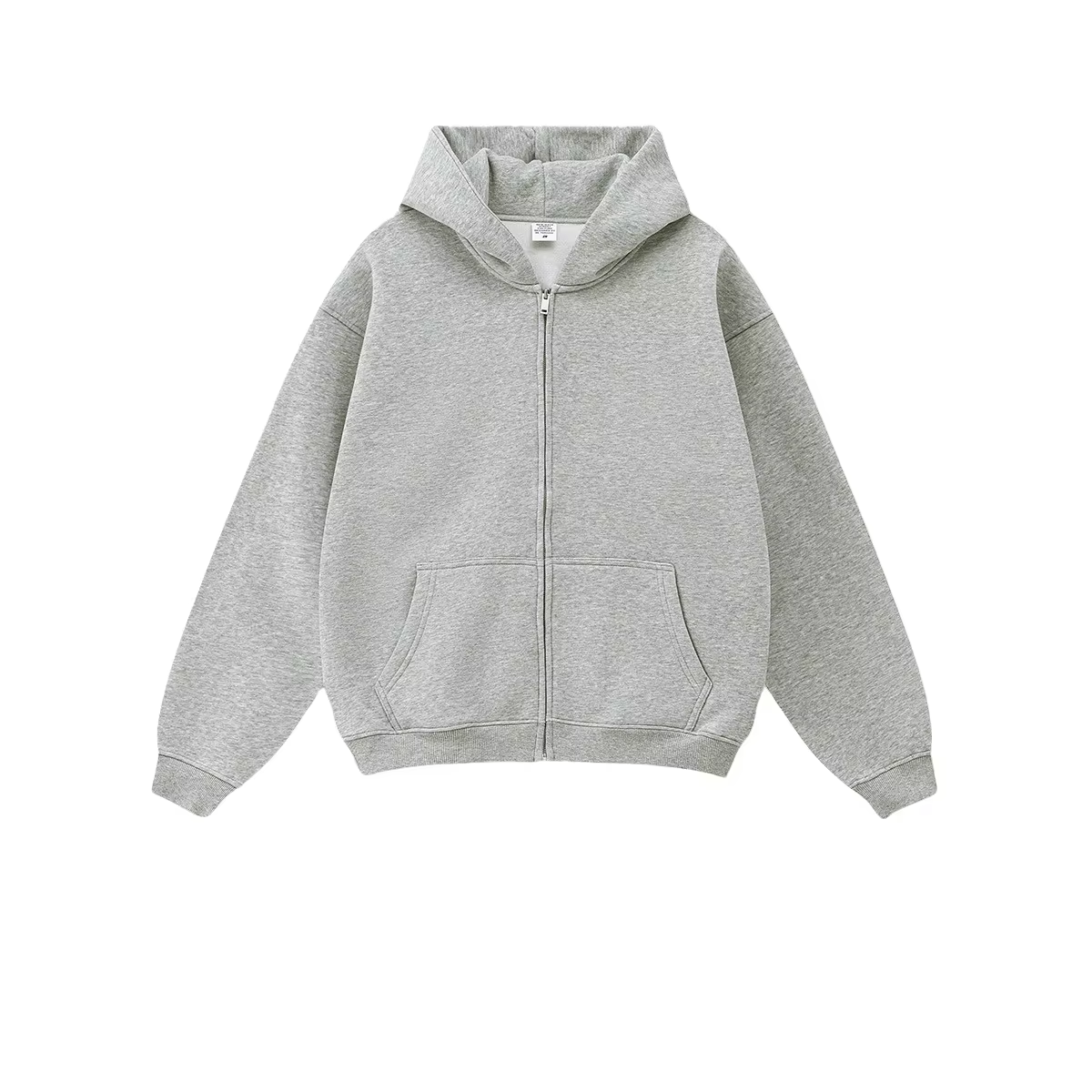 Custom Mens Brand Logo Hoodies With Chenille Patches Heavyweight Cotton Fleece Zipper Hoodie Full Zip Up Men's Plain Hoodies