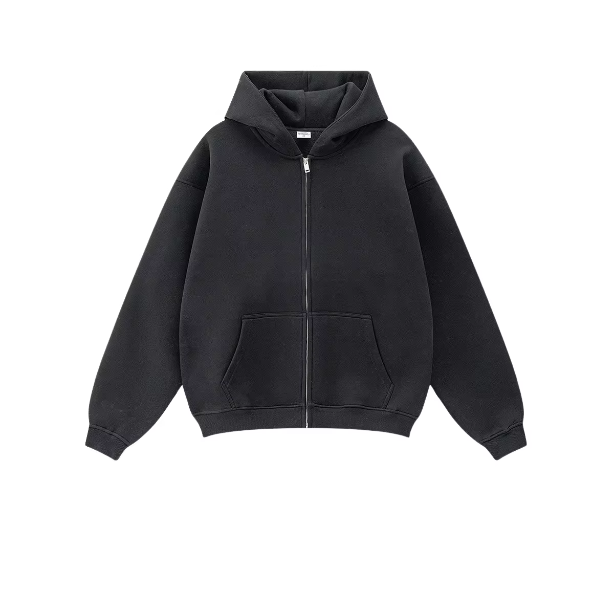 Custom Mens Brand Logo Hoodies With Chenille Patches Heavyweight Cotton Fleece Zipper Hoodie Full Zip Up Men's Plain Hoodies
