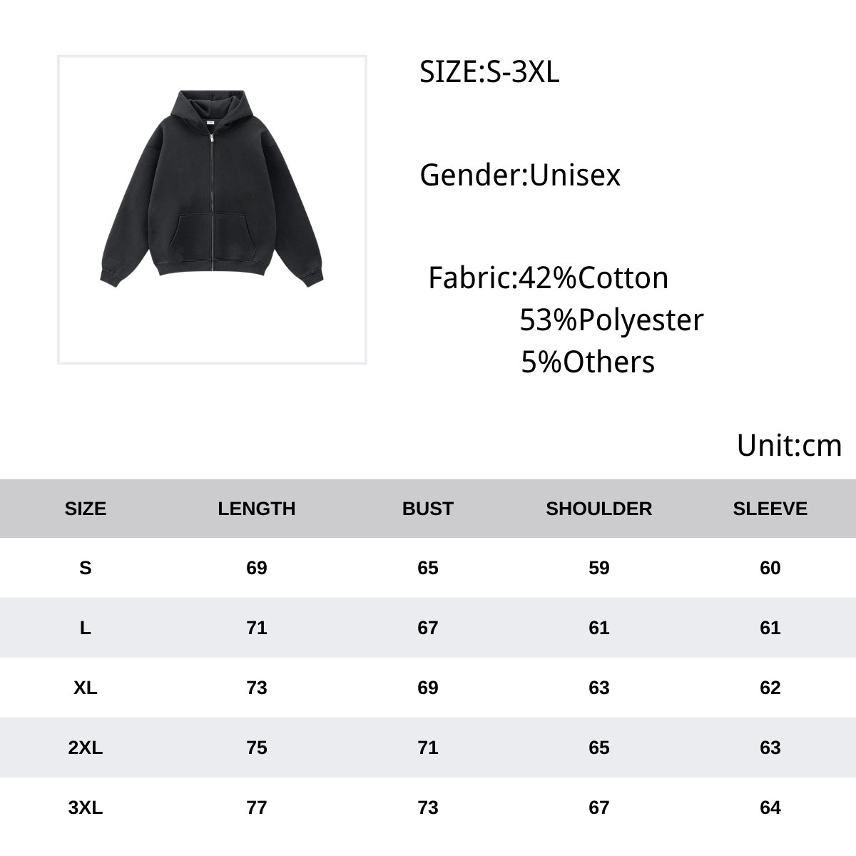 Custom Mens Brand Logo Hoodies With Chenille Patches Heavyweight Cotton Fleece Zipper Hoodie Full Zip Up Men's Plain Hoodies