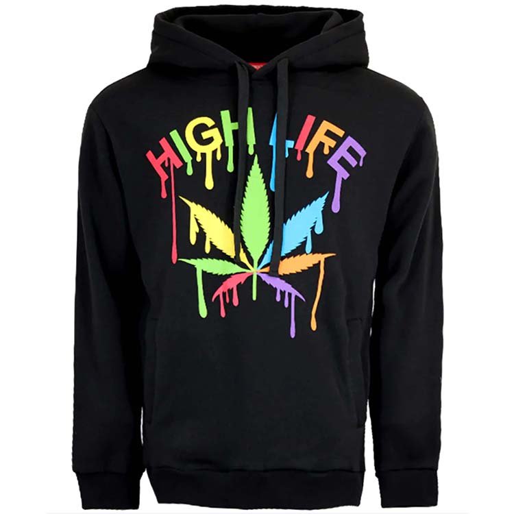 Customized rubber print logo 100% polyester fleece sweatwhirt men's hoodies