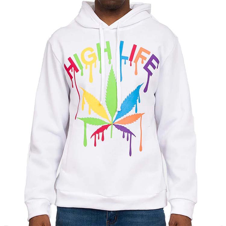 Customized rubber print logo 100% polyester fleece sweatwhirt men's hoodies