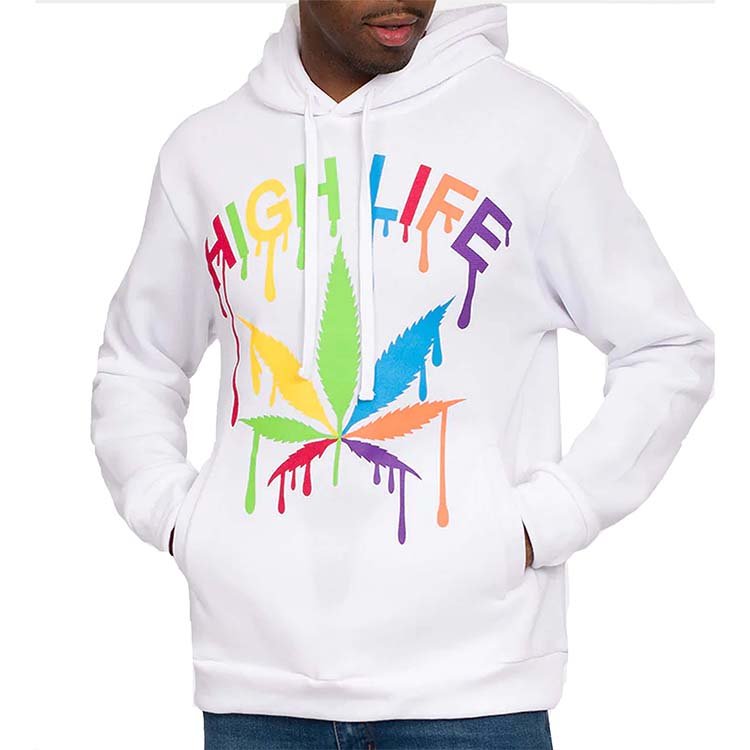 Customized rubber print logo 100% polyester fleece sweatwhirt men's hoodies