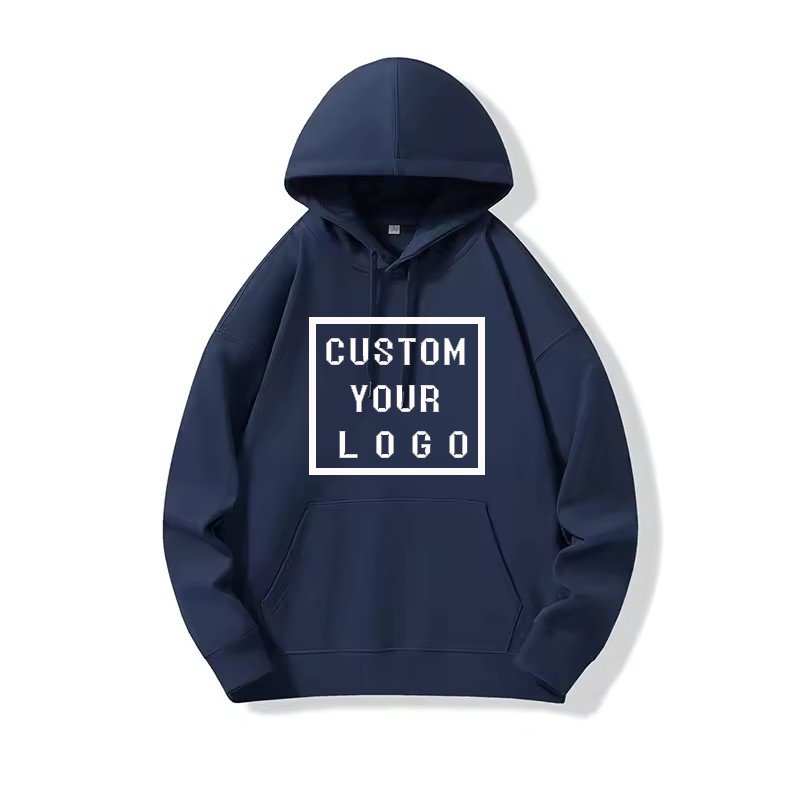 Custom Men's Hoodies Blank Sweatshirts New Fashion Navy Blue Essentials Hoodies Adult Female Male boxy Street wear hoodies