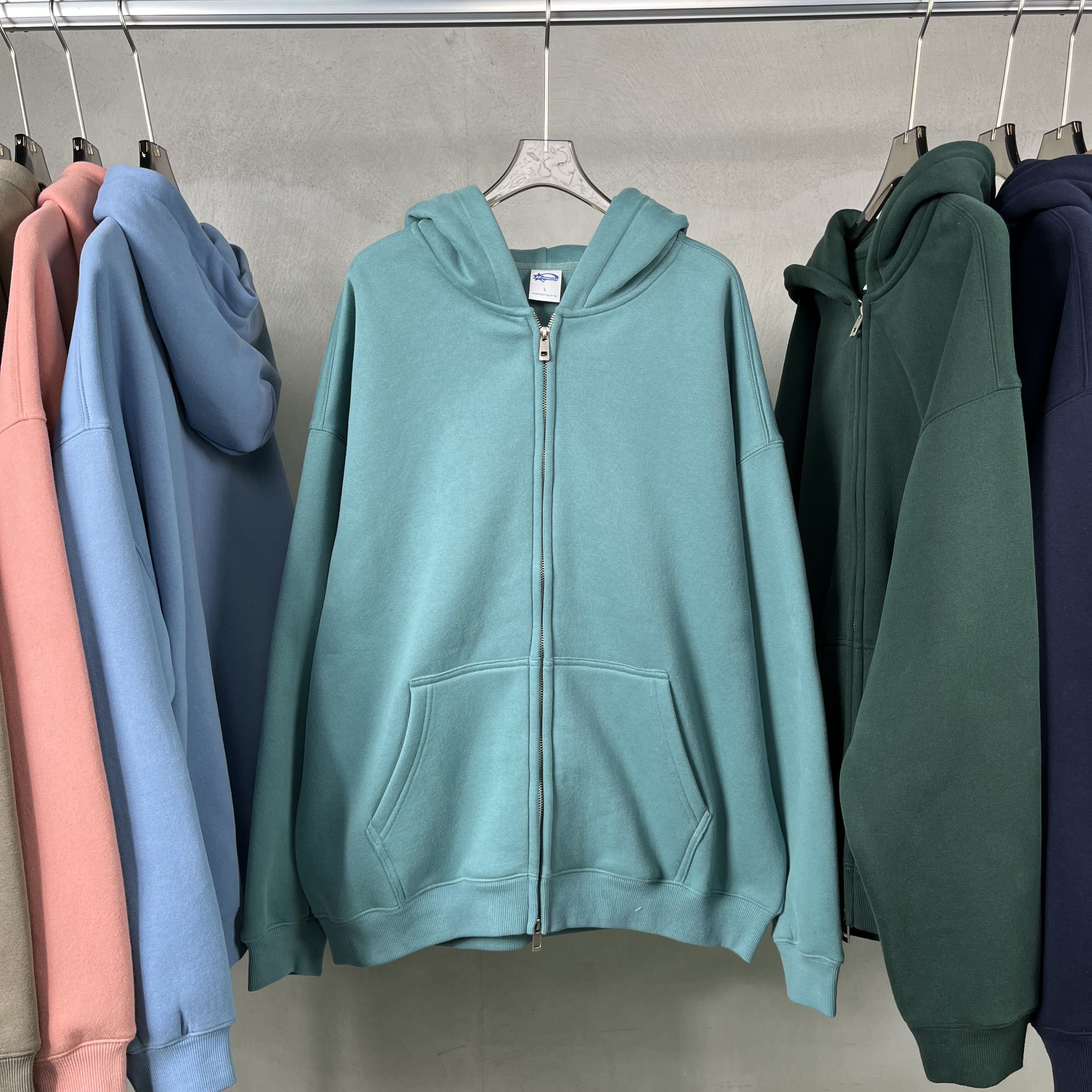 Wholesale High Quality Cotton Zipper Men Oversized Hoodie Printing Embroidery Custom Logo Hoodies Unisex