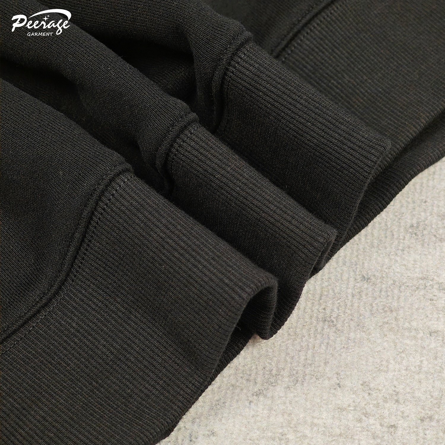 Custom Men's Streetwear Blank Black Baggy Drop Shoulder 400Gsm Heavyweight Cotton French Terry Boxy Crop Pullover Hoodie for Men