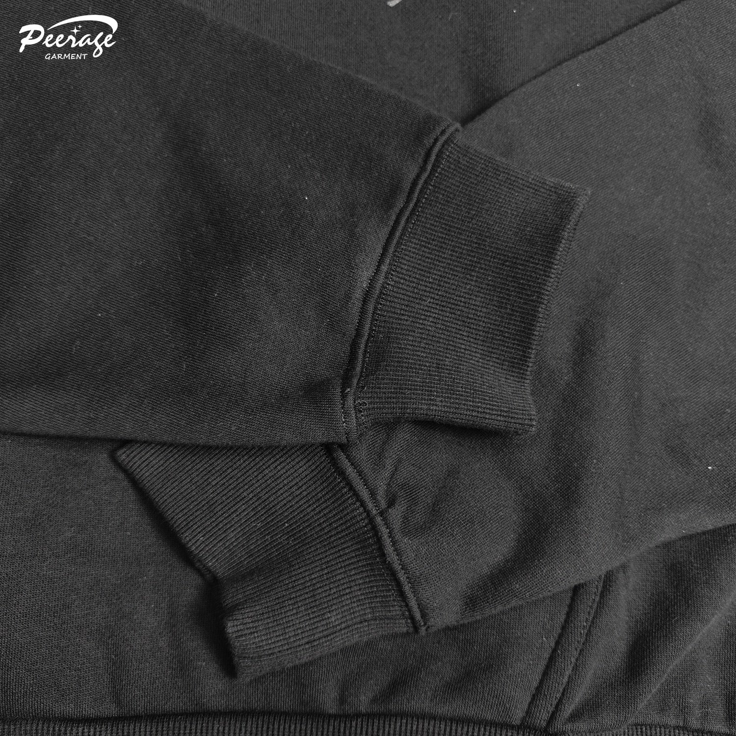 Custom Men's Streetwear Blank Black Baggy Drop Shoulder 400Gsm Heavyweight Cotton French Terry Boxy Crop Pullover Hoodie for Men