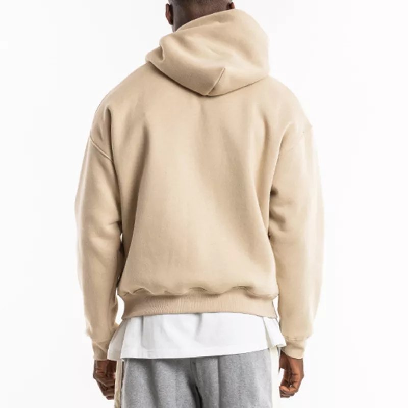 custom french terry hoodies no strings 100% cotton oversized embroidery thick heavy 450 gsm men's hoodies blank hoodie