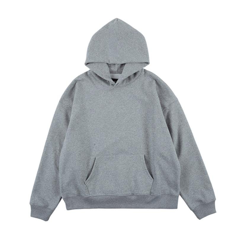 custom french terry hoodies no strings 100% cotton oversized embroidery thick heavy 450 gsm men's hoodies blank hoodie