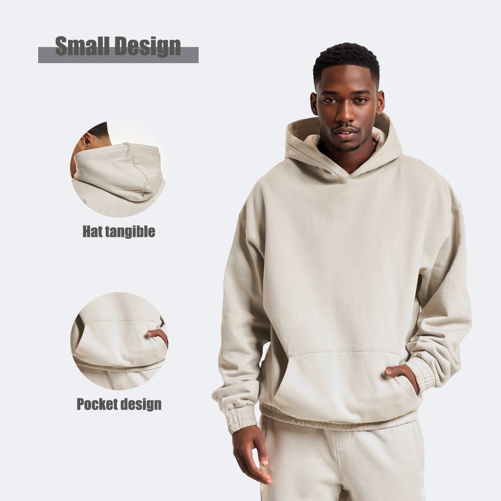Wholesale men's hoodies 100% cotton oversized streetwear 500gsm boxy custom puff printing hoodie heavyweight hoodies for man