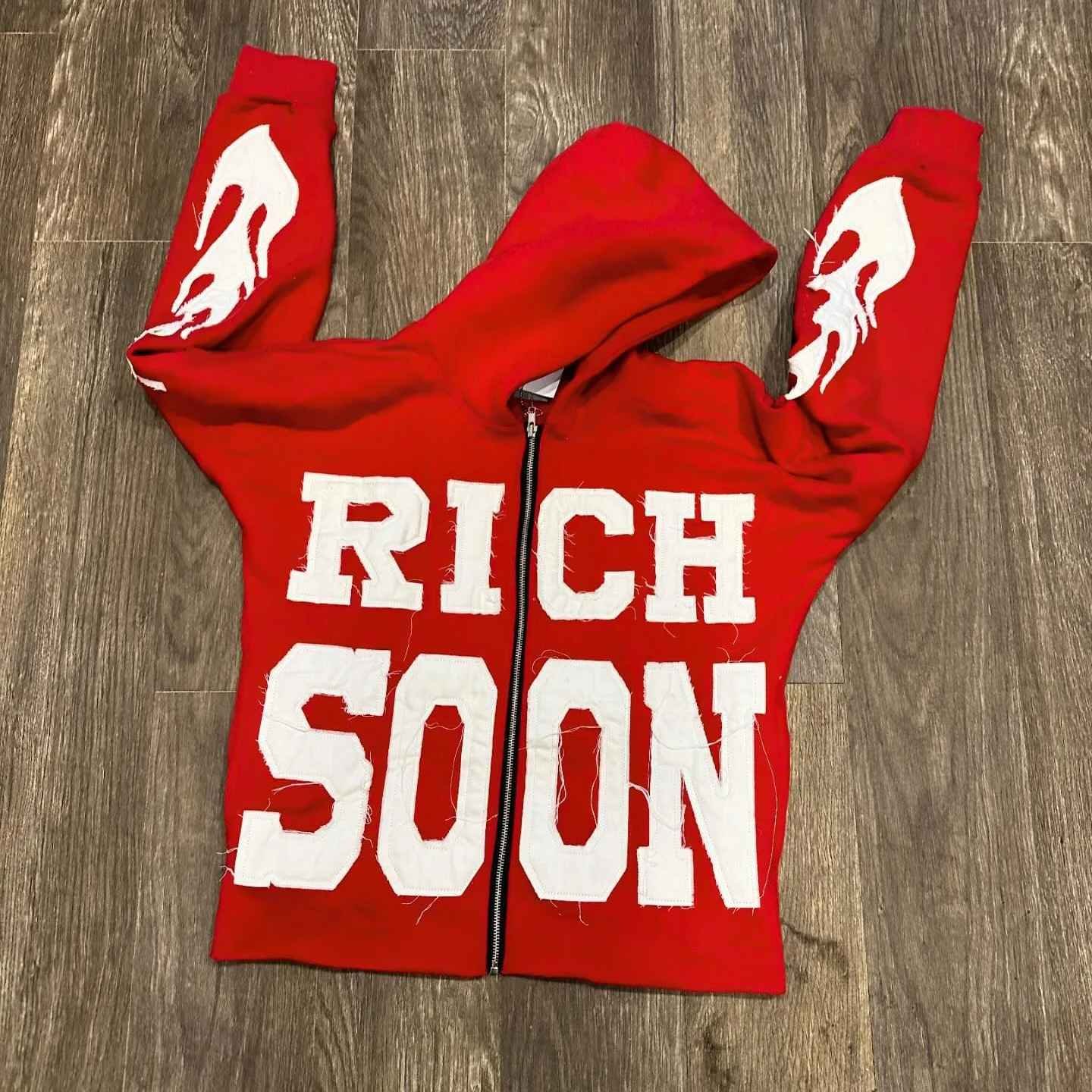 Custom Vintage distressed Letter Embroidery cropped zipper & pullover sunfade acid wash Cropped men's hoodies & Sweatshirts