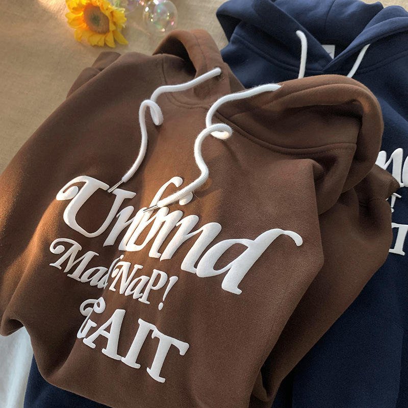 Heavyweight Custom Logo 100% Cotton 3D Puff Printing Hoodie Blanket French Terry Sweatshirts Print Unisex Pullover Men's Hoodies