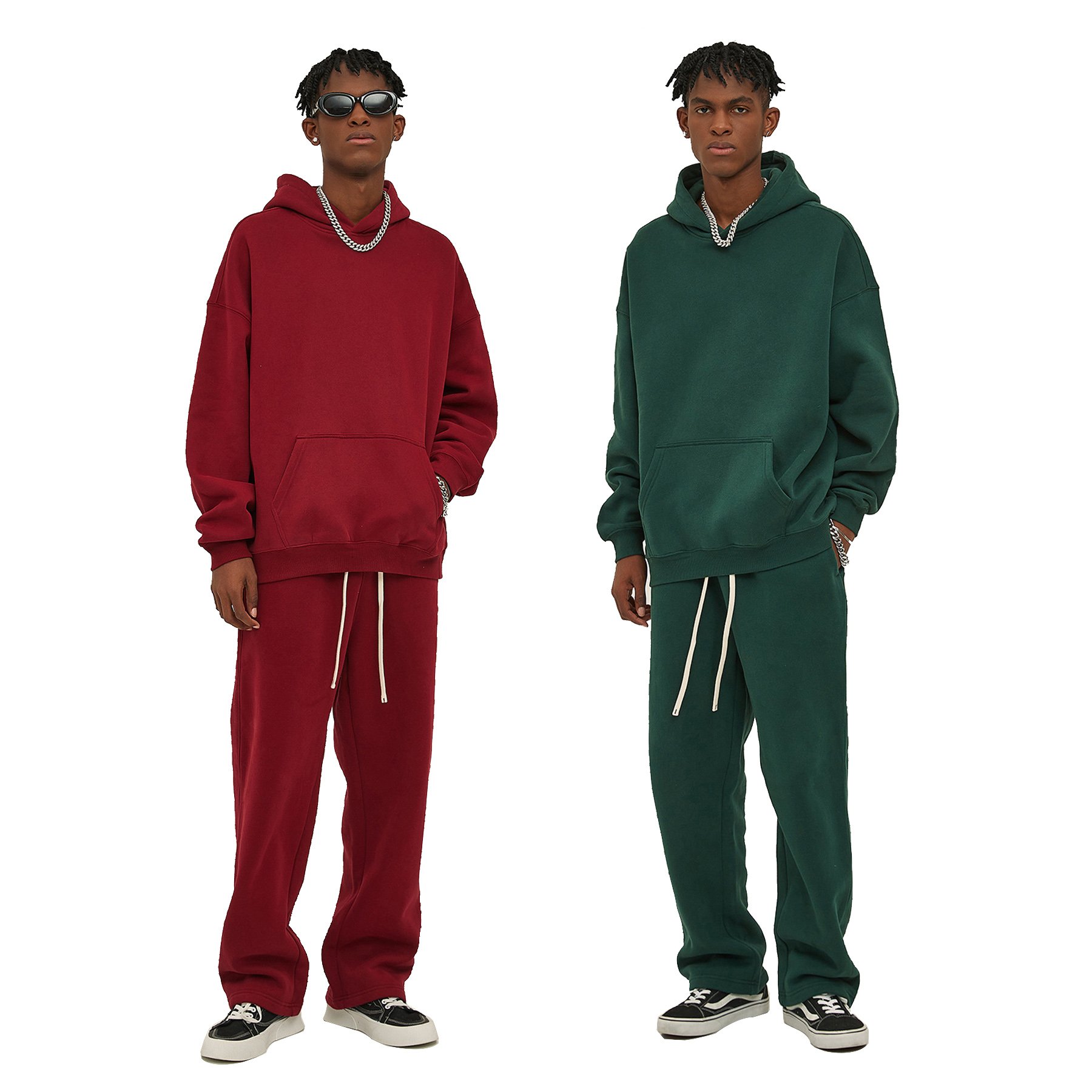 350Gsm Polyester and cotton men's hoodies & sweatshirts plain blank hoodies custom logo embroidered sweatpants and hoodie set
