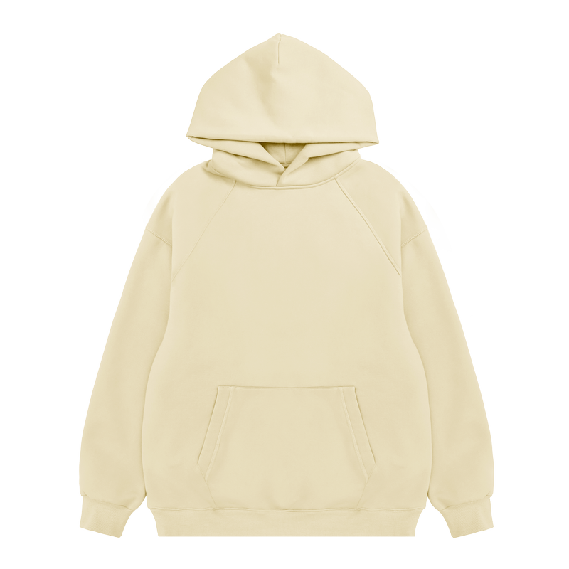 Custom black no drawstring no string raw hem edge terry cotton dtg print stringless puff print hoodies