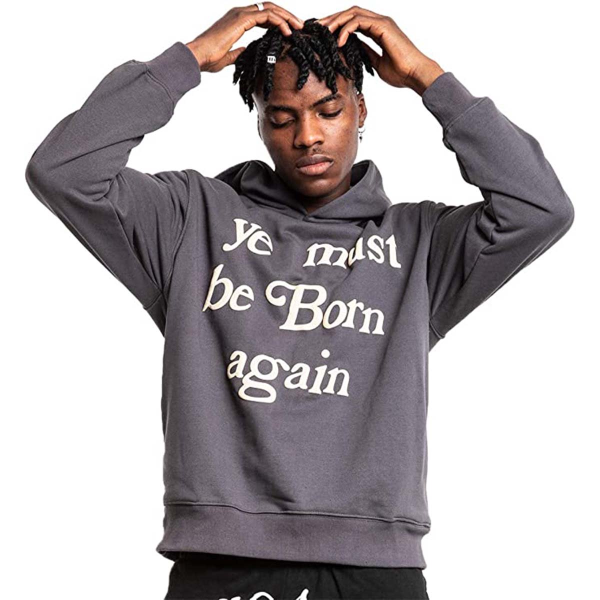 Ye Must Be Born Again Hoodie Men's West Creativity Solid Pullover Hoodies Sports Soft Blend Fleece Sweatshirt