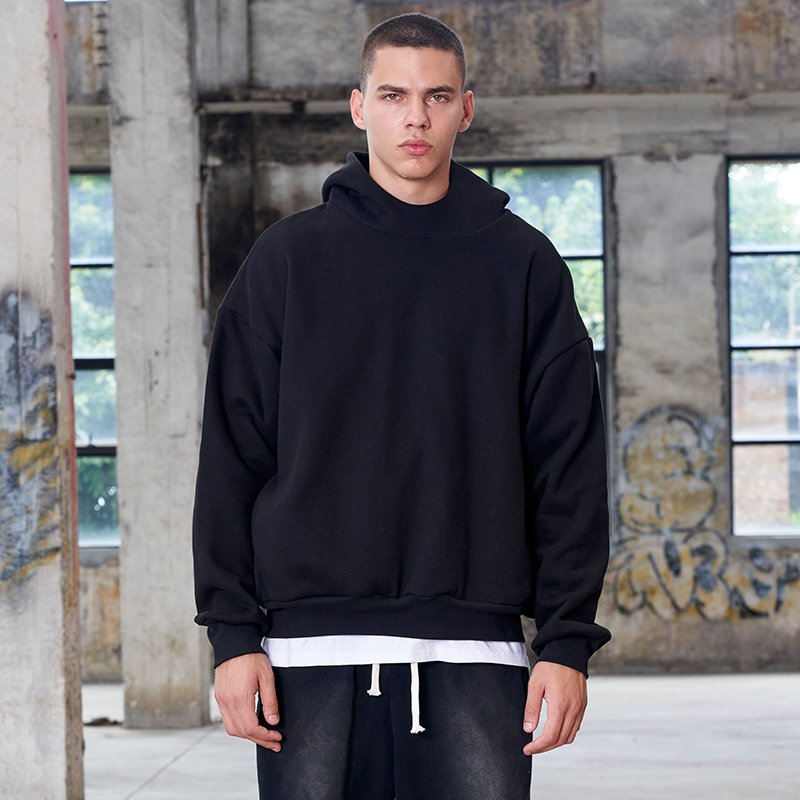 Clothing manufacturers custom quality thick streetwear cropped boxy fit hoodie men heavyweight oversized hoodies