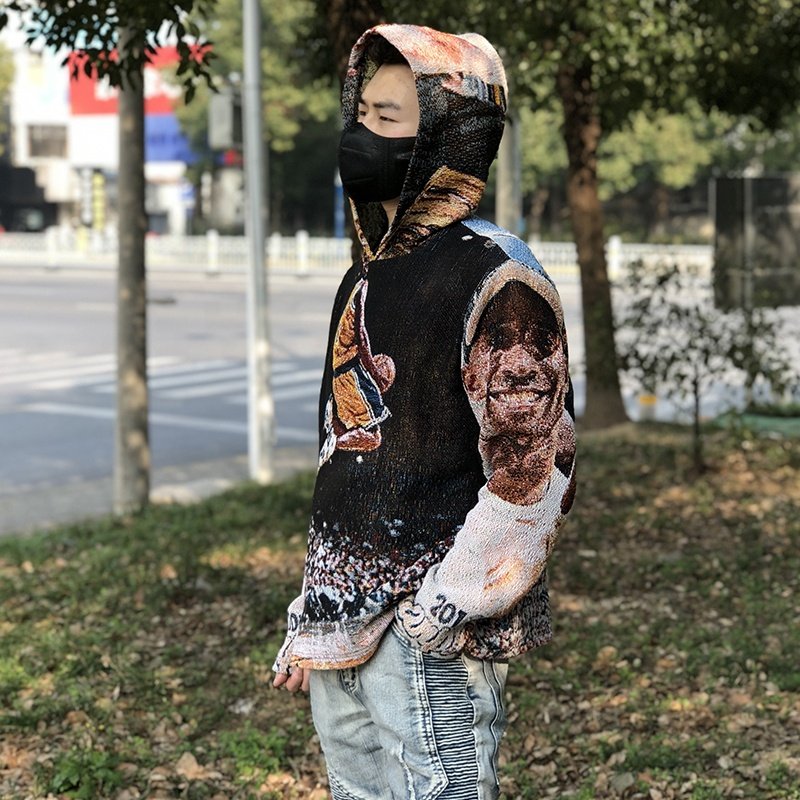 New Design Tapestry Streetwear Hoodie Men Blanket Tapestri Jacquard Men's Hoodies Sweatshirts