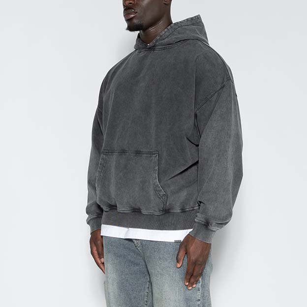 custom men's hoodie oversize drop shoulder Hoodie Blank Pullover Streetwear heavyweight cotton acid washed vintage hoodies