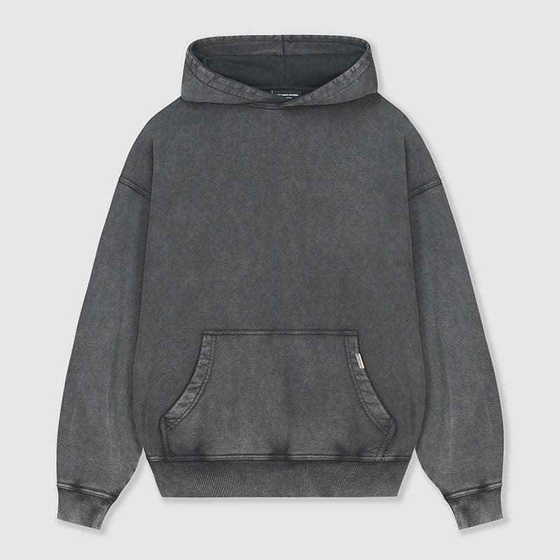 custom men's hoodie oversize drop shoulder Hoodie Blank Pullover Streetwear heavyweight cotton acid washed vintage hoodies