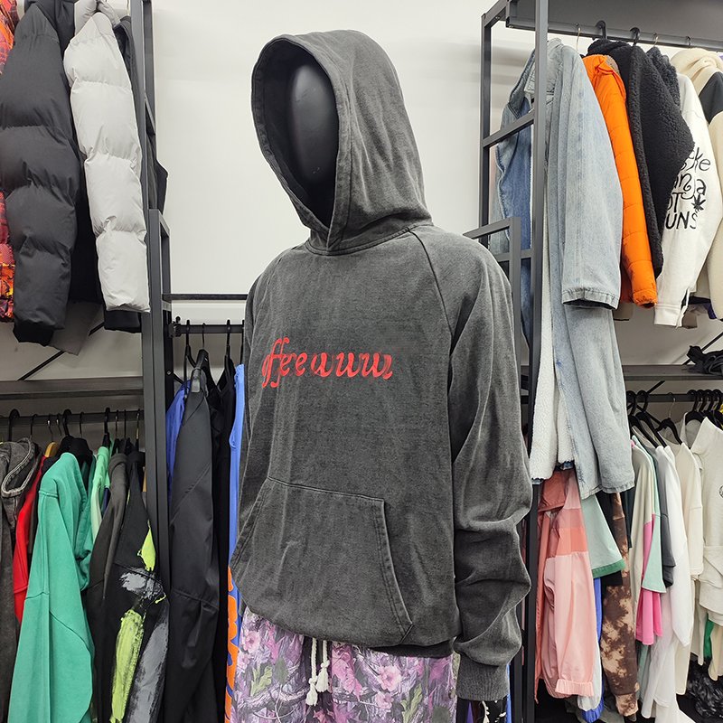 YSJY Custom Logo Premium Double Zip Up Loose Fit Embroider Print Graphic Sweat Washed Hoodie With Pockets