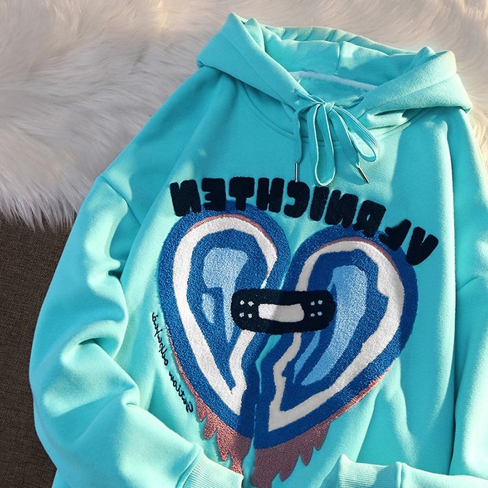 OEM french terry chenille embroidery custom hoodie men's chenille embroidery patch hoodies