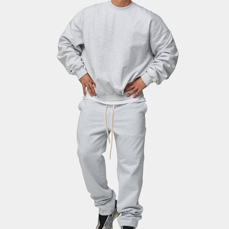 High Quality Plain Custom Blank Sweatshirt Jogger Suit Sport Wear Pullover Hoodies Pants Sets For Men