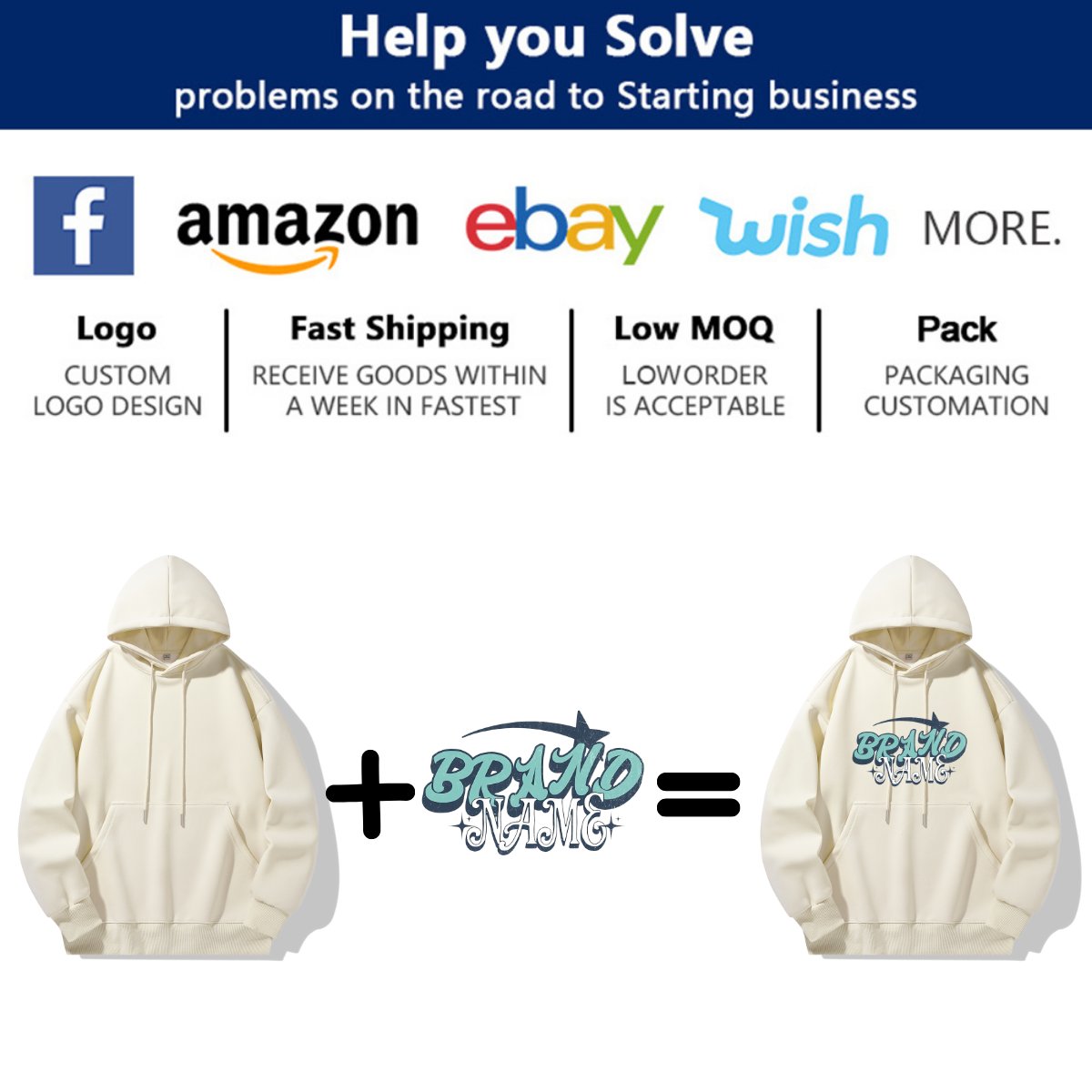 High Quality 360gsm Hoodie Sweatshirt Custom Men's Heavyweight Cotton Casual Pullover Custom Distressed Logo Hoodie