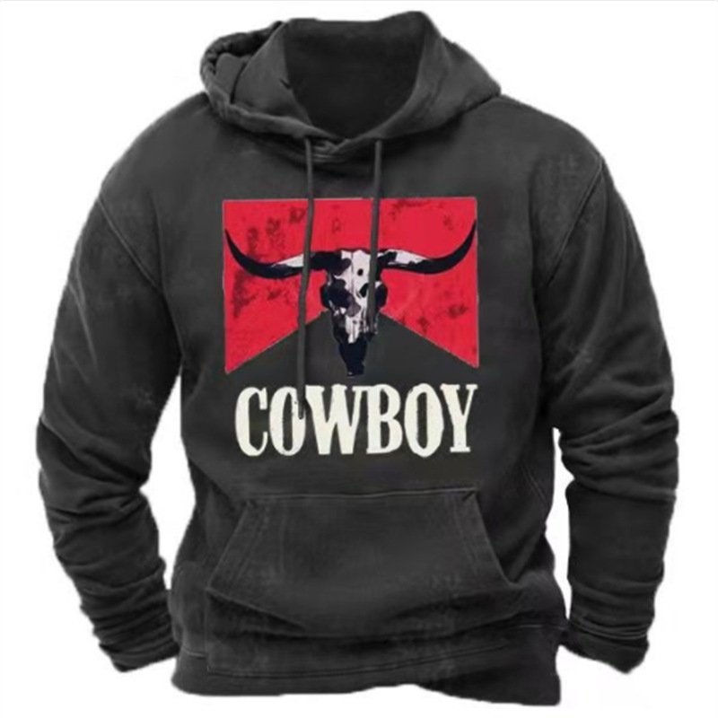 Men Cowhead Print Aztec Cowboy Distressed Sports Hoodies 3d printed hoodie for men on the Outdoor Streetwear men's hoodie