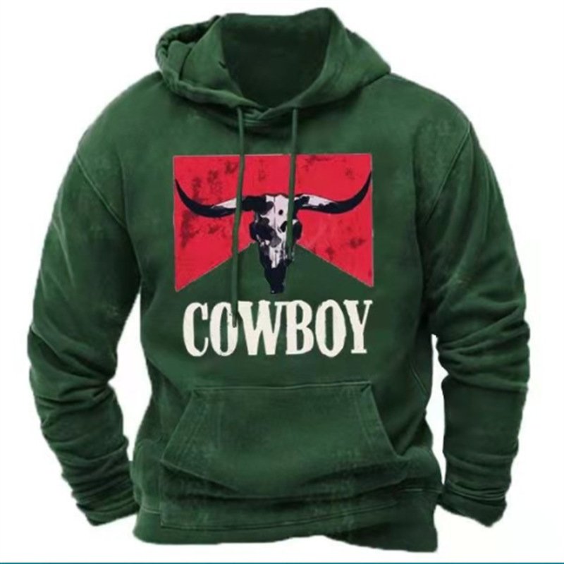 Men Cowhead Print Aztec Cowboy Distressed Sports Hoodies 3d printed hoodie for men on the Outdoor Streetwear men's hoodie