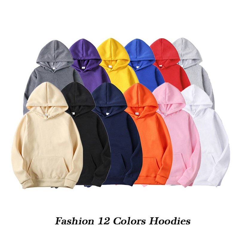Customized Color And Logo Oversized Hoodie Mens Hooded Sweatshirt Solid Color Hoodie For Knitted Printed