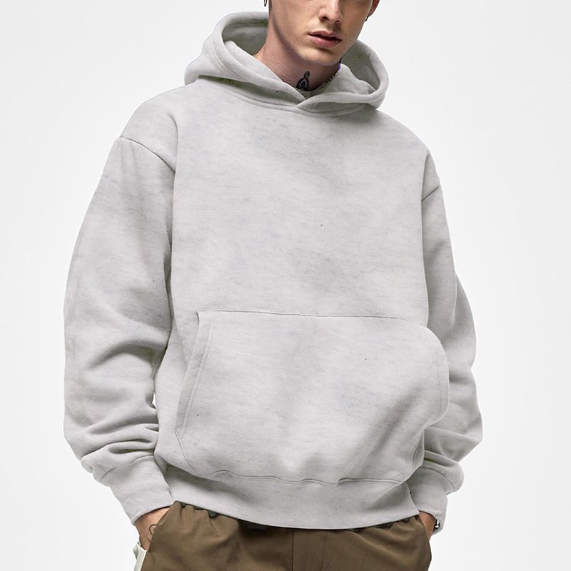 Wholesale 100% Cotton Pullover Hoodie Men Custom Embroidery Logo Hoodies 500 Gsm Bulk Blank French Terry Oversized Hoodies