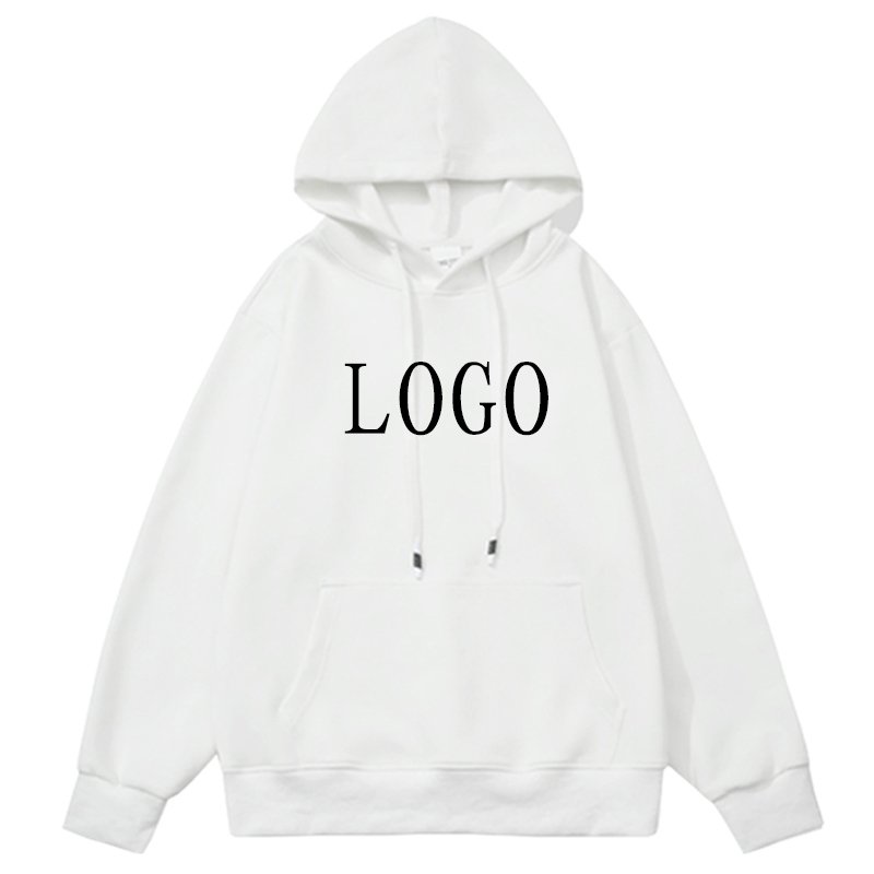 High Quality Men's Hoodie Customizable Screen Foam Printing Solid Colour Large Size Casual Men's Sweatshirt