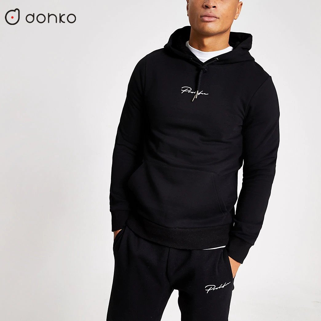 Custom Logo Men's Plus Size Hoodie Sweatpants 100% Cotton Custom Men's Tracksuit Winter Casual Print Style Embroidered Technics